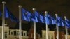 Belgium -- EU flags fly outside the European Commission headquarters, in Brussels, October 30, 2014