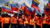 Government supporters participate in a women's march, in Caracas