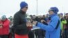 Armenia - Piotr Switalski (R), head of the EU Delegation in Armenia, awards a participant of an EU-sponsored cross-country ski festival in Ashotsk, 4 February 2018.