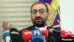 Armenia - Archbishop Arshak Khachatrian speaks during a press conference in Yerevan, December 1, 2025.