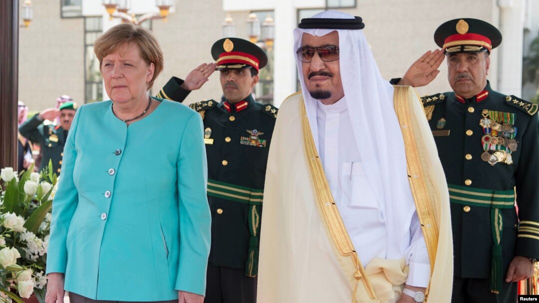دیدار صدراعظم آلمان با ملک سلمان، پادشاه عربستان، در جده