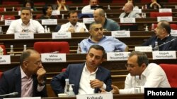 Armenia - Parliament deputies fromt the opposition Hayastan alliance attend a session of the National Assembly, Yerevan, August 4, 2021.