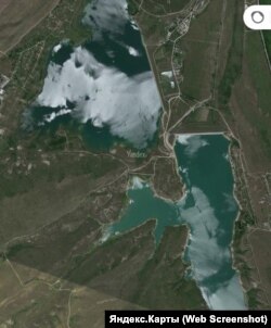 Изображение Белогорского водохранилища на Яндекс-карте