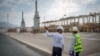 Two Iranian engineers in Hengam gas condensate refinery in the Qeshm island.