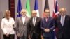 Iranian Foreign Minister Mohammad Javad Zarif (2nd R), British Foreign Secretary Boris Johnson (R), French Foreign Minister Jean-Yves Le Drian (C), German Foreign Minister Heiko Maas (2nd R) and EU foreign policy chief Federica Mogherini meeting in Brussels May 15.