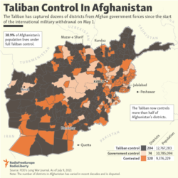 Infographic - Taliban Control In Afghanistan (As of July 9, 2021) UPDATE