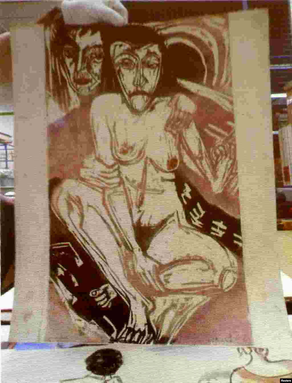 A previously unknown picture by German artist Ernst Ludwig Kirchner, "Melancholic Girl."