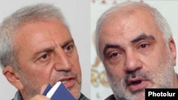 Armenia -- Aram Manukian (L), chairman of the opposition HHSh party, and Karapet Rubinian, a former HHSh figure, undated