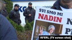 Protest ispred zgrade Kliničkog centra Univerziteta u Sarajevu 2019. godine