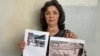 Qalbinur Sidiq shows the purported location of one of the internment camps in China where she worked.