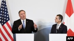 ABŞ Dövlət katibi Mike Pompeo və İsveçrənin xarici işlər naziri Ignazio Cassis , 2 iyun , 2019 İsveçrə 