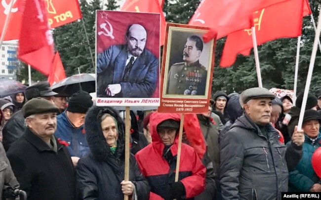 Many supporters of Russia's Communist Party openly support Soviet dictator Josef Stalin.