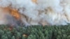 Fotografie publicată de serviciul de pompieri francez la 12 iulie 2026, cu un incendiu care face ravagii în Pădurea Fontainebleau.