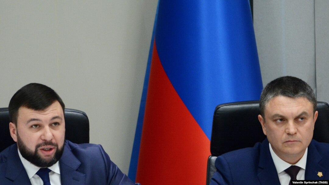 Денис Пушилин и Леонид Пасечник са лидерите на проруските сепаратисти в Донецк и Луганск.