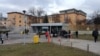 Sarajevo, Police and journalists in front of the Court of Bosnia and Herzegovina before the sentencing of Dodik, February 2025