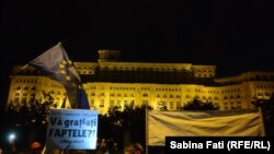 La protestul de duminică seara la București