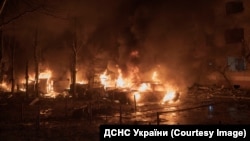 Požar u Kramatorsku posle ruskog napada, 8. februar 2026.