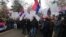 In North Mitrovica, local ethnic Serbs protest against the tax imposed on imports from Serbia on November 28.