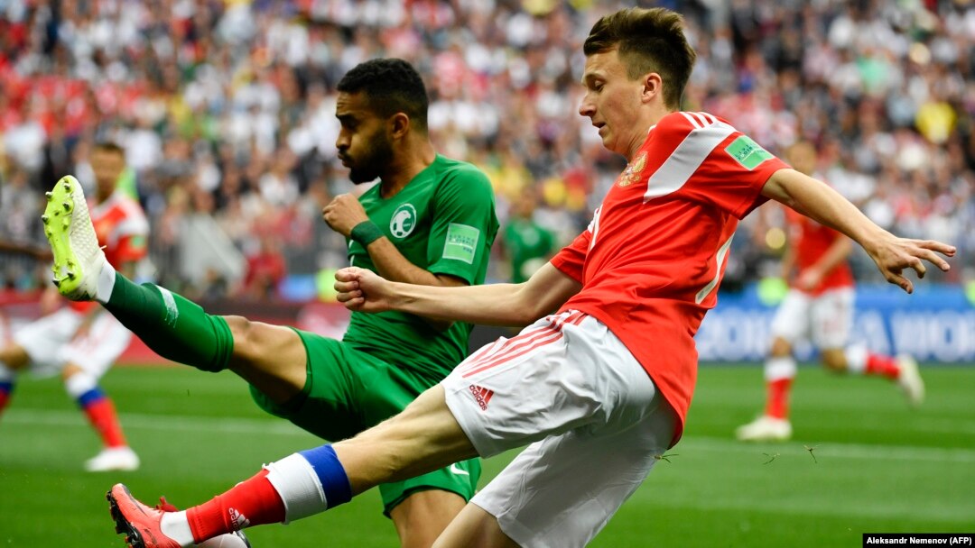 Эпизод матча Россия – Саудовская Аравия. Москва, 14 июня