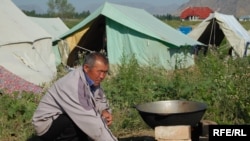 A Kyrgyz refugee at a camp on the outskirts Osh following the June 2010 violence