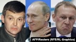 De la stânga la dreapta: Aleksandr Litvinenko, Vladimir Putin și unul din agenții FSB acuzați de asasinarea lui Litvinenko la Londra, Andrei Lugovoi, decorat ulterior de Putin.