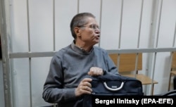 Former Russian Economy Minister Aleksei Ulyukayev in court in Moscow in December