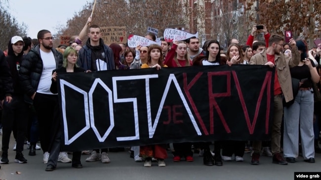 Protesta në në Novi Sad.