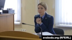 Дзяржаўная абвінаваўца на працэсе над удзельнікам Маршу недармаедаў Сьвятаславам Барановічам, 2018 год