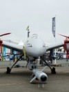 This photograph shows a Baykar Bayraktar Akıncı drone aircraft presented by Turkish defence company Baykar Defense displayed during the 55th edition of the International Paris Air Show (Salon international de l'aeronautique et de l'espace - SIAE) at the P