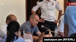 Former Armenian President Robert Kocharian at an appeals court hearing on July 24.