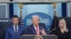 Президент США Дональд Трамп під час брифінгу в Білому домі. Вашингтон. 11 серпня 2025 року