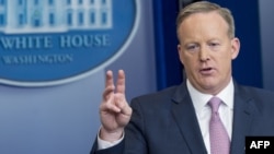Speaking at a February 14 press conference, White House spokesman Sean Spicer said that "at the same time," Trump "fully expects to and wants to get along with Russia."