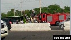 Тошкентда 5 май куни ёнғин чиққан Mercedes-Benz автобусининг Facebook тармоғига жойланган сурати.