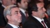 Armenia -- President Serzh Sarkisian (L) and Gagik Tsarukian attend a congress of the Prosperous Armenia Party, 12Feb2011.