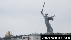 The Motherland Calls statue in Volgograd (formerly Stalingrad) 