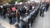 Armenia - A demonstration against controversial pension reform outside the government headquarters in Yerevan, 21Nov2013. 