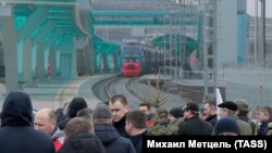 Запуск движения по железнодорожной части Керченского моста, 23 декабря 2019 года