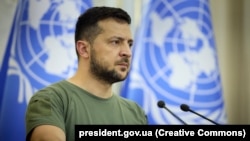 UKRAINE – President of Ukraine Volodymyr Zelenskyy during a joint press conference with UN Secretary General. Lviv, August 18, 2022