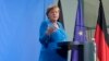 German Chancellor Angela Merkel addresses a press conference after hosting the West Balkans summit at the Chancellery in Berlin on July 5.