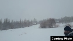 Снегопад в кишлаке Поймазор Ванджского района