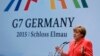 Федеральный канцлер ФРГ Ангела Меркель выступает на пресс-конференции по окончании встречи "Большой семерки" в замке Эльмау