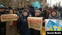 Акция крымских татар Мелитополя в поддержку соотечественников в Крыму