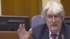 A video grab shows Radovan Karadzic as he defends himself at his war crimes trial in The Hague today.