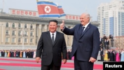 Кім Чэн Ын і Аляксандар Лукашэнка.