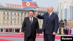 Кім Чэн Ын і Аляксандар Лукашэнка ў Пхеньяне, Паўночная Карэя, 25 сакавіка 2026 году