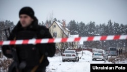 Місце перестрілки поліцейських в селі Княжичі під Києвом, 4 грудня 2016 року