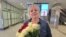 Людміла Класкоўская па прылёце ў Швайцарыю.