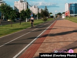 Роварная сьцежка і пешаходная зона