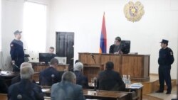 Armenia -- Former President Serzh Sarkisian and four other defendants stand trial in Yerevan, February 25, 2020.