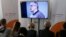Journalists attend an online press conference with Mikhail Khodorkovsky on December 9. At the event, the former Russian tycoon said the only hope for change in his home country is "revolution."